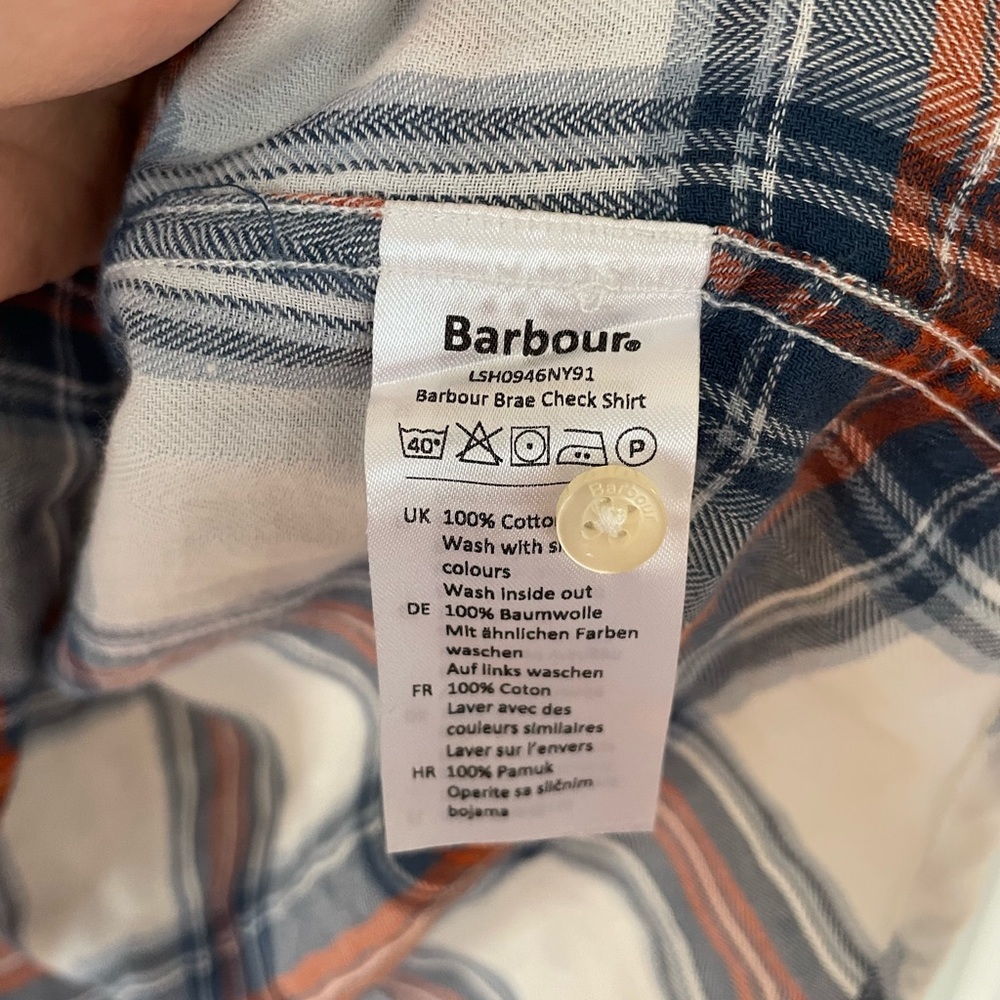 Barbour 100% Cotton Plaid Button Down - Picture 5 of 5
